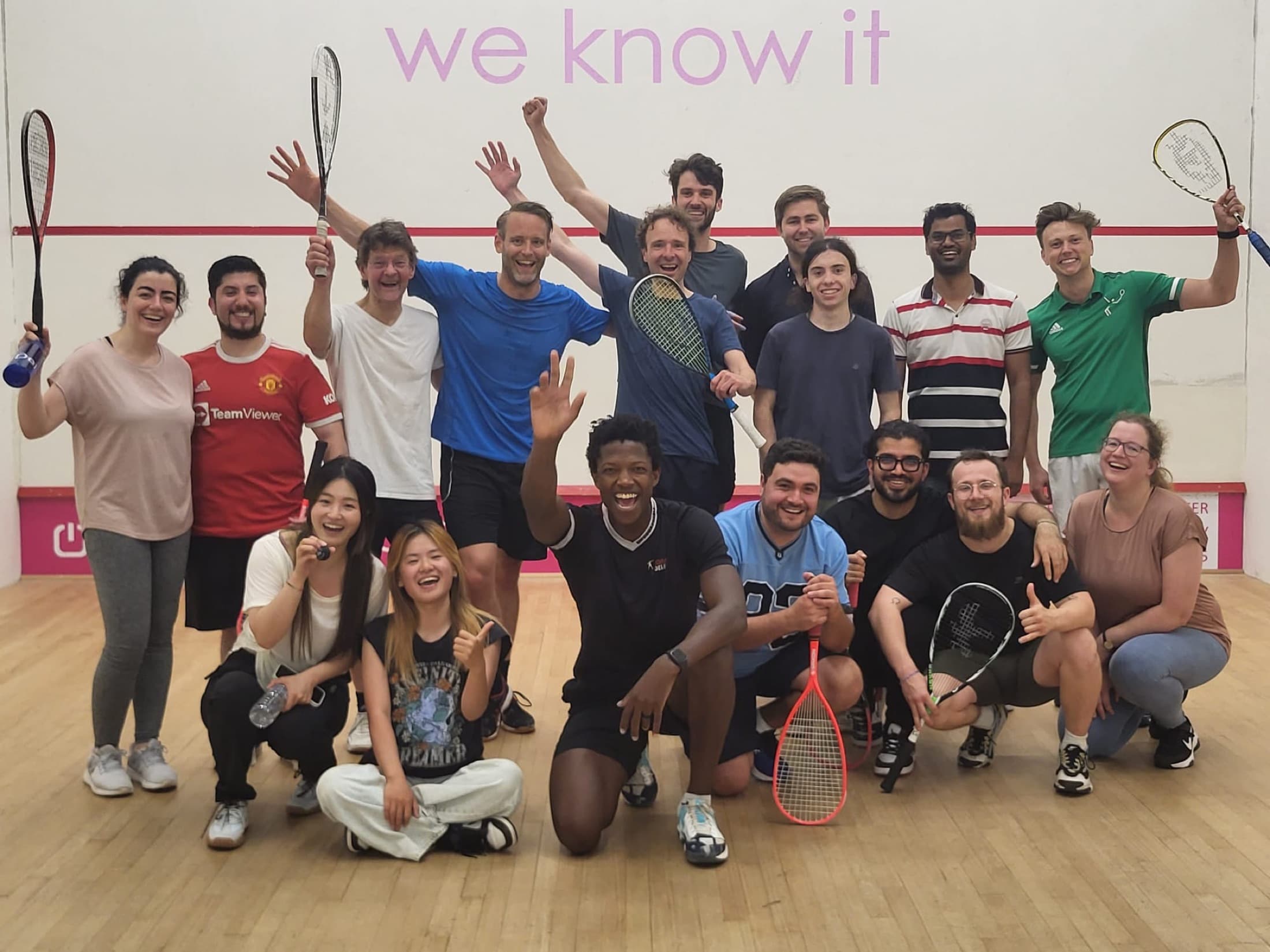 Group of players gathered at a summer camp training day